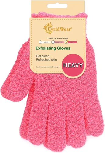 Vista 8 de Evridwear Guantes Exfoliantes para Ducha, 100% Nylon Gruesos Suaves Medianos Pesados Guantes de Baño Removedor de Piel Muerta Exfoliante Corporal