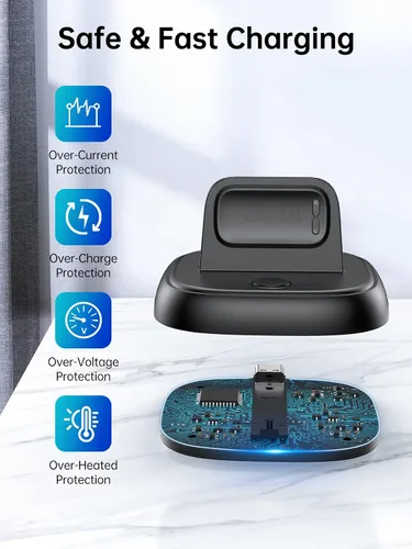 Vista 6 de LVFAN para Fitbit Charge 6/Charge 5/Luxe Charger, accesorios de repuesto de cable de carga con botón de reinicio y estación de carga rápida