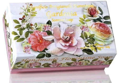 Vista 2 de Saponificio Artigianale Fiorentino - Jabón perfumado Gardenia 10.5 oz. Barra de jabón de baño individual de lujo. Fabricado en Italia.