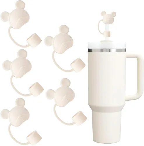 Vista 24 de Juego de 4 fundas de popote con diseño de estrella compatibles con vasos Stanley de 30 y 40 onzas, reutilizables, bonitas puntas de popote