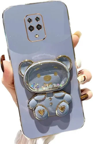 Vista 60 de Miagon Bear - Funda con soporte para espejo para Xiaomi Redmi A1, Quicksand Glitter Electroplated Soft TPU Protector Slim a prueba de golpes