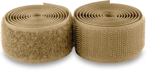 Vista 53 de Cierre de Gancho y Bucle de 1 Pulgada Beige - Cinta de Gancho y Bucle de Nylon No Adhesiva - Longitud de 1 Yarda - Para Tela, Bolsas