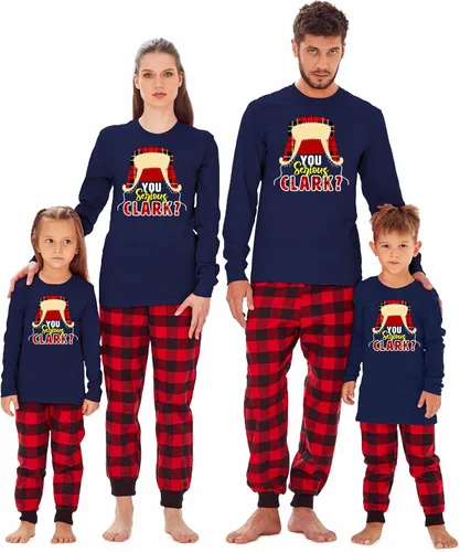 Vista 17 de Camiseta familiar de manga larga con texto en inglés "You Serious Clark Christmas" Top - Athletic Heather
