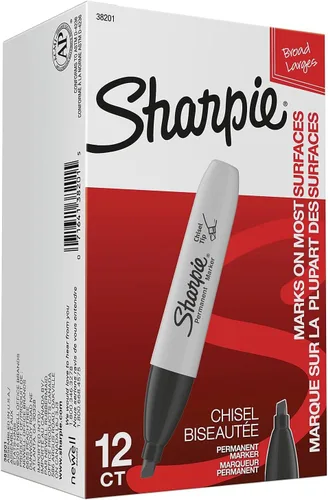 Vista 7 de Sharpie 38201 Marcador Permanente 0.209 in Punta de cincel Negro Docena