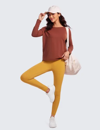 Vista 3 de CRZ YOGA Butterluxe-Light - Camisetas de entrenamiento de manga larga para mujer, ajuste holgado, atléticas, camisas de yoga, casual, relajadas