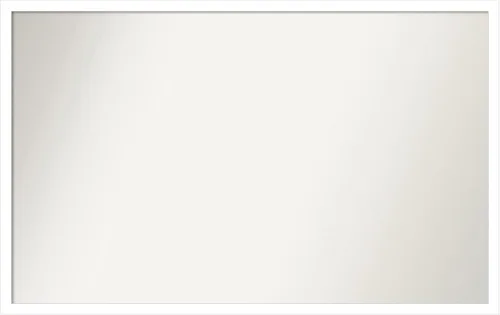Vista 253 de Amanti Art Espejo de baño blanco para sobre el fregadero, 22 x 45 pulgadas, espejo de tocador rectangular blanco Lucie, marco de madera moderno