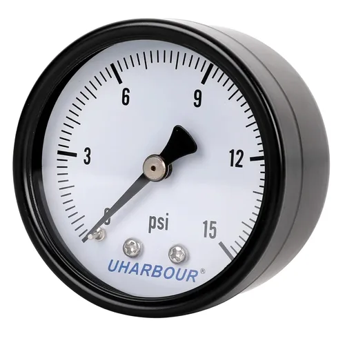 Vista 3 de Uharbour Manómetro de presión de agua para gas y agua (15 psi) escala única con conexión trasera NPT de 1/4