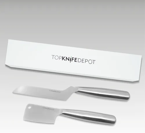 Vista 2 de TopKnife - Juego de 2 cuchillos de queso firme, caja magnética incluida