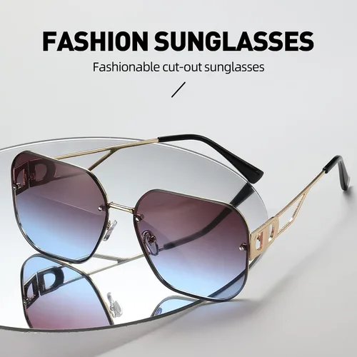 Vista 4 de 100 CLASSIC Elegantes gafas de sol cuadradas de gran tamaño para hombres y mujeres ligeras de metal protección UV400 lente FHD
