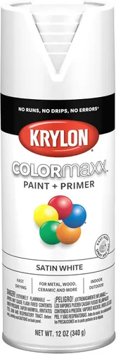Vista 68 de Krylon K05554007 COLORmaxx Pintura en aerosol y base para uso en interiores y exteriores, color almendra satinada, 12 onzas (paquete de 1)