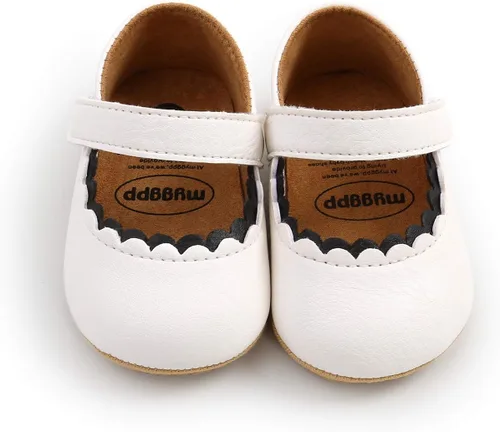 Vista 5 de SOFMUO Mary Jane - Zapatos planos con lazo, zapatos de ballet para niñas pequeñas, primeros caminantes, para boda, Navidad, zapatos de vestir