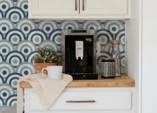 Vista 6 de COLAMO Azulejos de Lujo 10 Piezas Azul Brillante Despegar y Pegar, Autoadhesivos para Salpicadero de Cocina para Pared de Acento, Azulejo de Pared