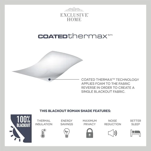 Vista 7 de Exclusive Home - Persiana Acadia 100% blackout de poliéster estilo romana, 23"x64", plata