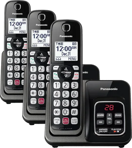 Vista 14 de Panasonic - Teléfono inalámbrico con contestador automático, Link2Cell Bluetooth para el hogar, asistente de voz y bloqueo avanzado de llamadas