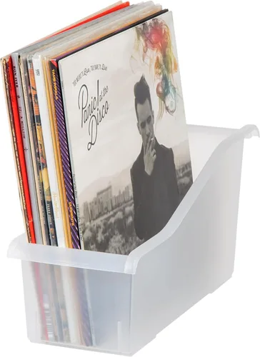 Vista 8 de IRIS Contenedor de plástico para libros de Estados Unidos, paquete de 8, caja de contenedor de conexión vertical para oficina, dormitorio, estudio