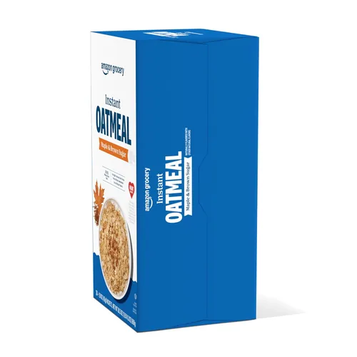 Vista 4 de Amazon Grocery, Avena instantánea de arce y azúcar morena, 1.51 onzas, 20