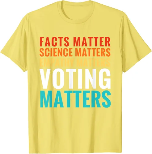 Vista 33 de Facts Matter Science Matters Voting Matters - Camiseta demócrata liberal, Negro, S