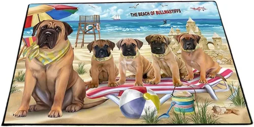 Vista 12 de Doggie of the Day Bullmastiff Dogs Floor Mat - 4th of July Independence Day - Best Dog Doormat - Protector Decor - Unique Portrait Art - Premium
