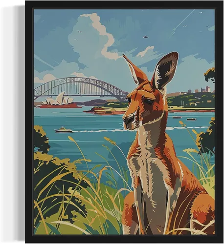 Vista 31 de Póster de paisaje de Adelaide Australia, arte de pared retro vintage, pintura de paisaje de la naturaleza, galería 23
