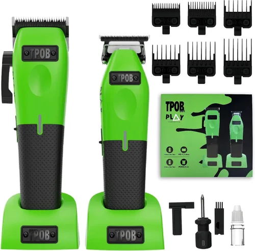 Vista 12 de TPOB Play Barber - Cortapelos para hombre 7500 RPM con empuñaduras de goma (negro, paquete de 4)