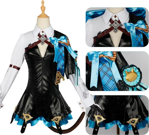 Vista 6 de Juego Genshin Impact Lynette Cosplay Ropa Halloween Juego de rol Lynette Vestidos Trajes