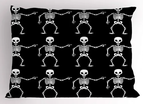 Vista 74 de Ambesonne Juego de 2 fundas de almohada navideñas, diseño de estrellas de Navidad y copos de nieve, letras retro, ropa de cama de microfibra