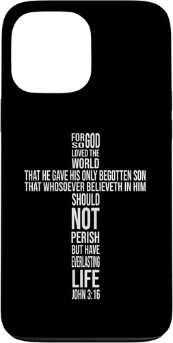 Vista 24 de Christian Cross John 3:16 Bible Verse Faith-Based Easter Case for iPhone 16