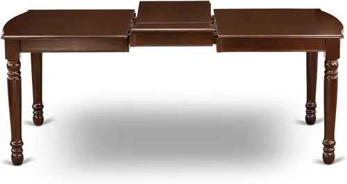 Vista 6 de East West Furniture DONO5-MAH-C - Juego de comedor de 5 piezas para 4 personas, incluye una mesa de comedor rectangular con hojas de mariposa y 4