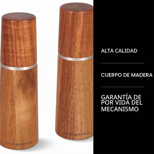 Vista 4 de Cole & Mason Marlow Juego de molinos de madera, molinillos de sal y Acacia