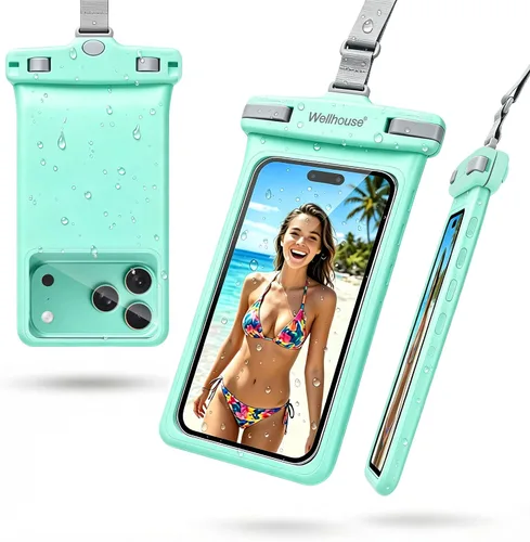 Vista 32 de wellhouse Funda impermeable para teléfono, estuche impermeable para iPhone 16 15 14 13 12 Pro Max XS Samsung, bolsa seca para celular IPX8 3D
