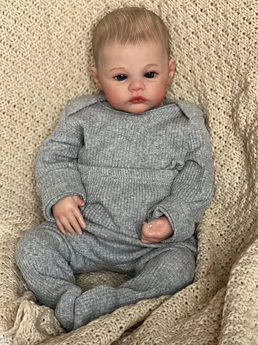 Vista 4 de Angelbaby Linda muñeca Reborn de la vida real, muñeca de silicona realista de 19 pulgadas, cuerpo de tela suave con peso, Bebe Reborn realista hecho