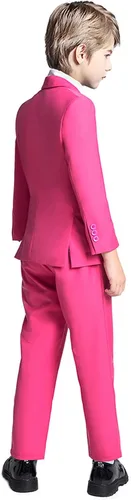 Vista 5 de Fersumm Conjunto de 5 piezas para niños, chaleco y pantalones de esmoquin para fiesta, con corbata para niño, formal