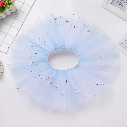 Vista 5 de IBAKOM Leotardos de ballet para niña, trajes de bailarina, vestido de baile de ballet con volantes de mariposa, falda de baile de lentejuelas