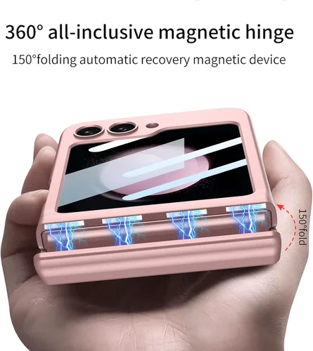 Vista 3 de SHIEID Funda para Samsung Z Flip 5, Galaxy Z Flip 5 con protección de bisagra, funda para Samsung Flip 5 con protector de pantalla compatible