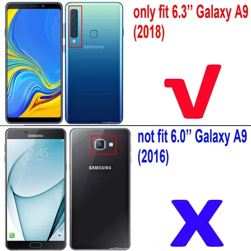Vista 2 de Compatible con Samsung Galaxy A9 (2018), Galaxy A9 Star Pro, Galaxy A9s, funda de metal con agarre de anillo a prueba de golpes, parachoques duro