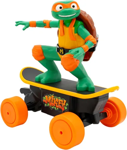 Vista 2 de Teenage Mutant Ninja Turtles Mikey Cowabunga Skate RC Car Toy, imita trucos reales de patinaje, a partir de 5 años