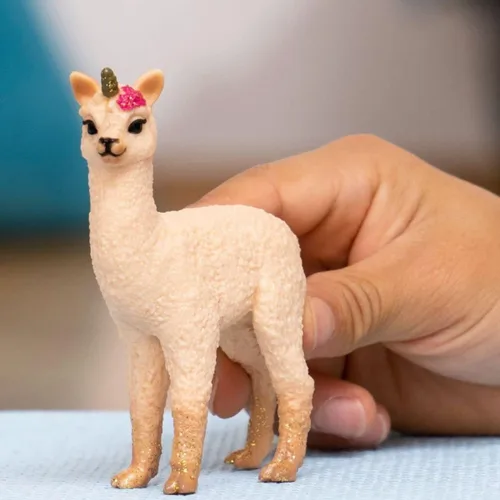 Vista 2 de Schleich bayala - Juguetes de criatura mítica de unicornio para niñas y niños, figura de juguete de unicornio de llama bebé, niños a partir de 5 años