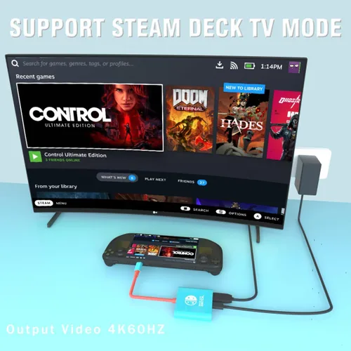Vista 6 de Switch Dock para estación de acoplamiento Nintendo Switch, adaptador portátil de Nintendo TV compatible con Steam Deck/Switch OLED/interruptor