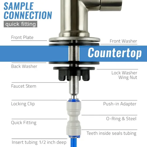 Vista 5 de iSpring GA1-AW llave de diseñador para filtro de agua, de gran capacidad, en bronce sólido, 14 onzas, 6.5 pulgadas x 11 pulgadas, estilo europeo