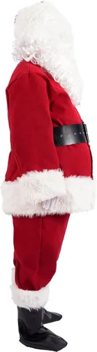 Vista 2 de Disfraz de Papá Noel para hombres, traje de Papá Noel, para adultos, 11 piezas para hombre, juego de trajes de Navidad profesionales de lujo