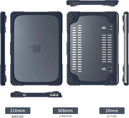 Vista 11 de Batianda Funda resistente para MacBook Neo de 13 pulgadas 2026, índigo