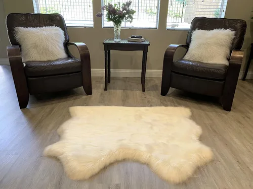 Vista 47 de LAMBZY Alfombra de pelo de oveja sintética, hipoalergénica, súper suave, sedosa para sala de estar, habitación de los niños, sofá