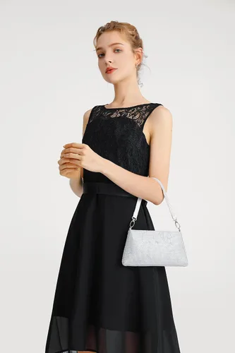 Vista 3 de YUWITA Bolso de noche con diamantes de imitación para mujer