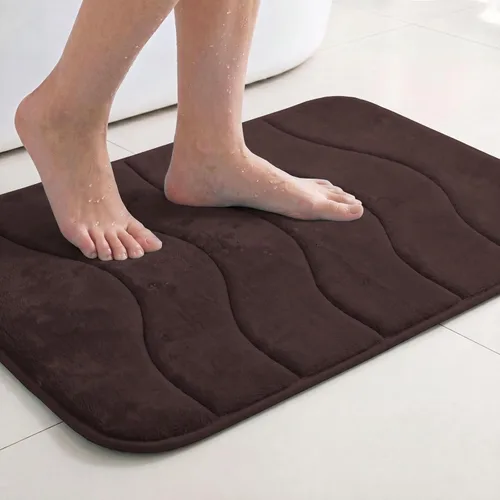 Vista 21 de Flamingo P Alfombra de Baño de Espuma Viscoelástica Tapetes de Baño Alfombra Antideslizante Absorbente de Agua para Ducha, 24x17 pulgadas, Verde Aqua