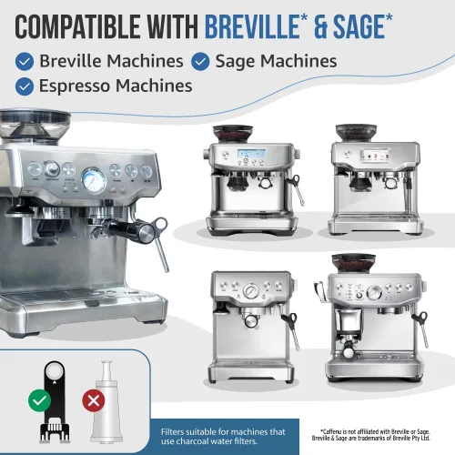 Vista 7 de Caffenu Tabletas de limpieza y filtro de agua compatibles con Breville. 52 tabletas de limpieza para máquina de café expreso y 6 filtros Breville