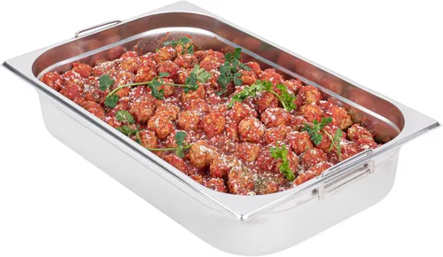 Vista 19 de Restaurantware Met Lux - Bandeja de mesa de vapor de 7 x 6.4 x 2.5 pulgadas, 1 sexto sartén de hotel, bandeja de acero inoxidable plateado profundo