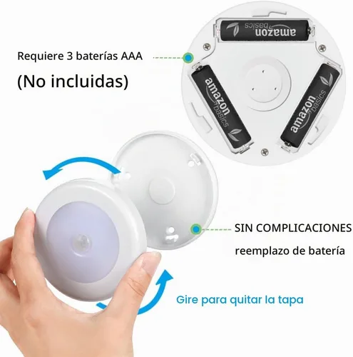Vista 5 de Sensor de movimiento luz Amir, luz LED de noche que funciona con pilas, inalámbrica, se adhiere a cualquier lugar, luces para clóset, luces