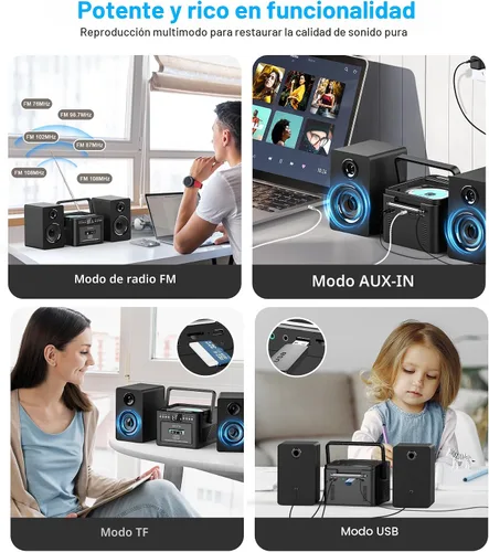 Vista 7 de Greadio Sistema estéreo para el hogar con CD Boombox y reproductor