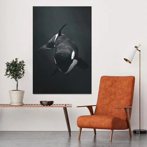 Vista 6 de XDTIOPIMY Póster con temática del océano, divertido póster decorativo de pared, lienzo con imágenes de animales y ballenas asesinas para sala