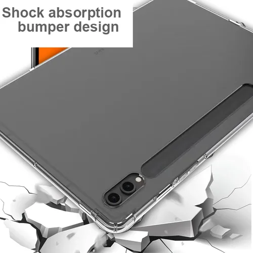 Vista 8 de Zeking Diseñada para Samsung Galaxy Tab S9 Plus/S10 Plus, ultra transparente, suave, flexible, transparente, TPU contraportada para Galaxy Tab S9